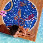 aboriginal-beach-blanket-indigenous-footprint-patterns-blue-color
