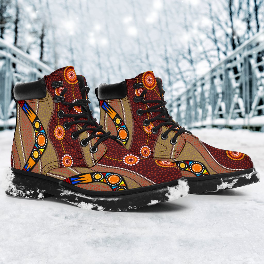 aboriginal-boots-all-season-boomerang-patterns-circle-dot-painting-fashion