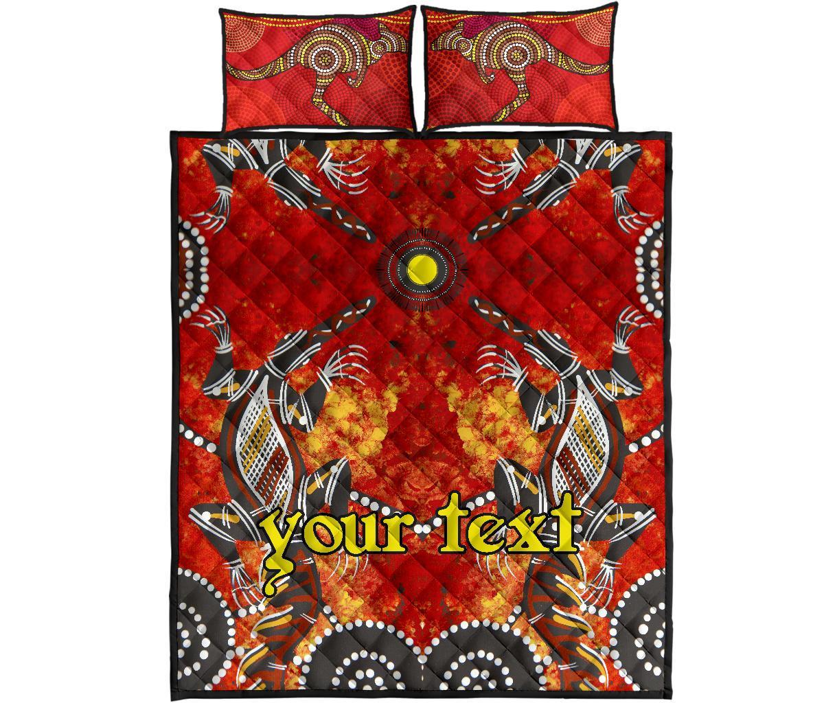 custom-quilt-bed-sets-aboriginal-crocodile-and-kangaroo