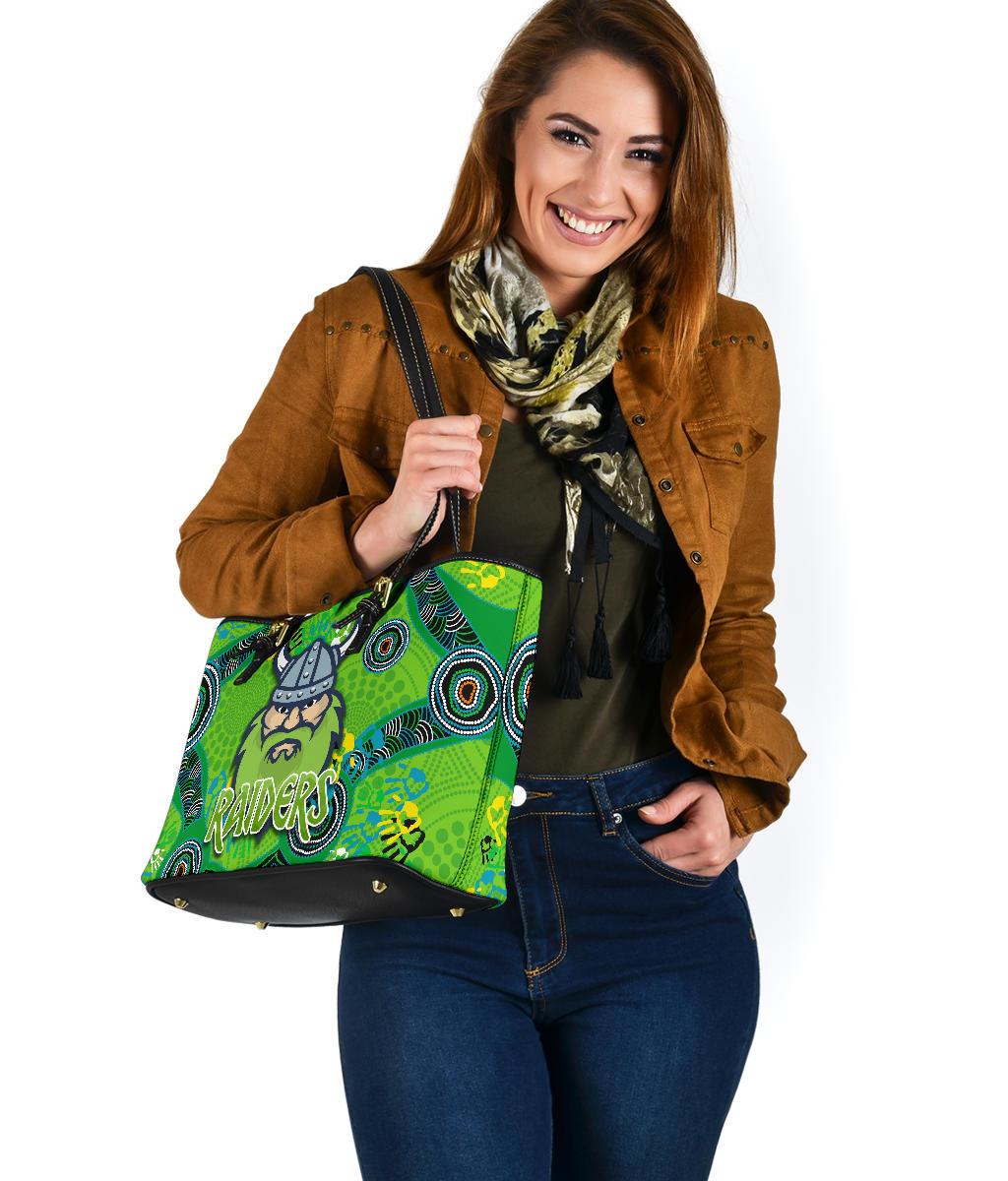 canberra-small-leather-tote-raiders-viking-indigenous