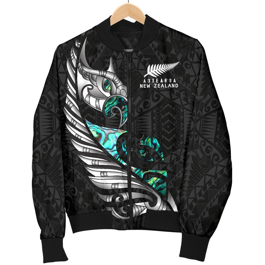 new-zealand-bomber-jacket-for-women-manaia-paua-fern-wing-white