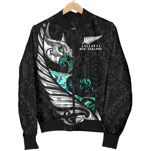 new-zealand-bomber-jacket-for-women-manaia-paua-fern-wing-white