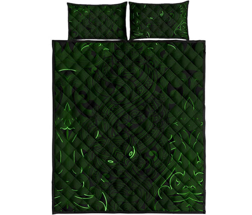 new-zealand-quilt-bed-set-maori-gods-quilt-and-pillow-cover-tumatauenga-god-of-war-green