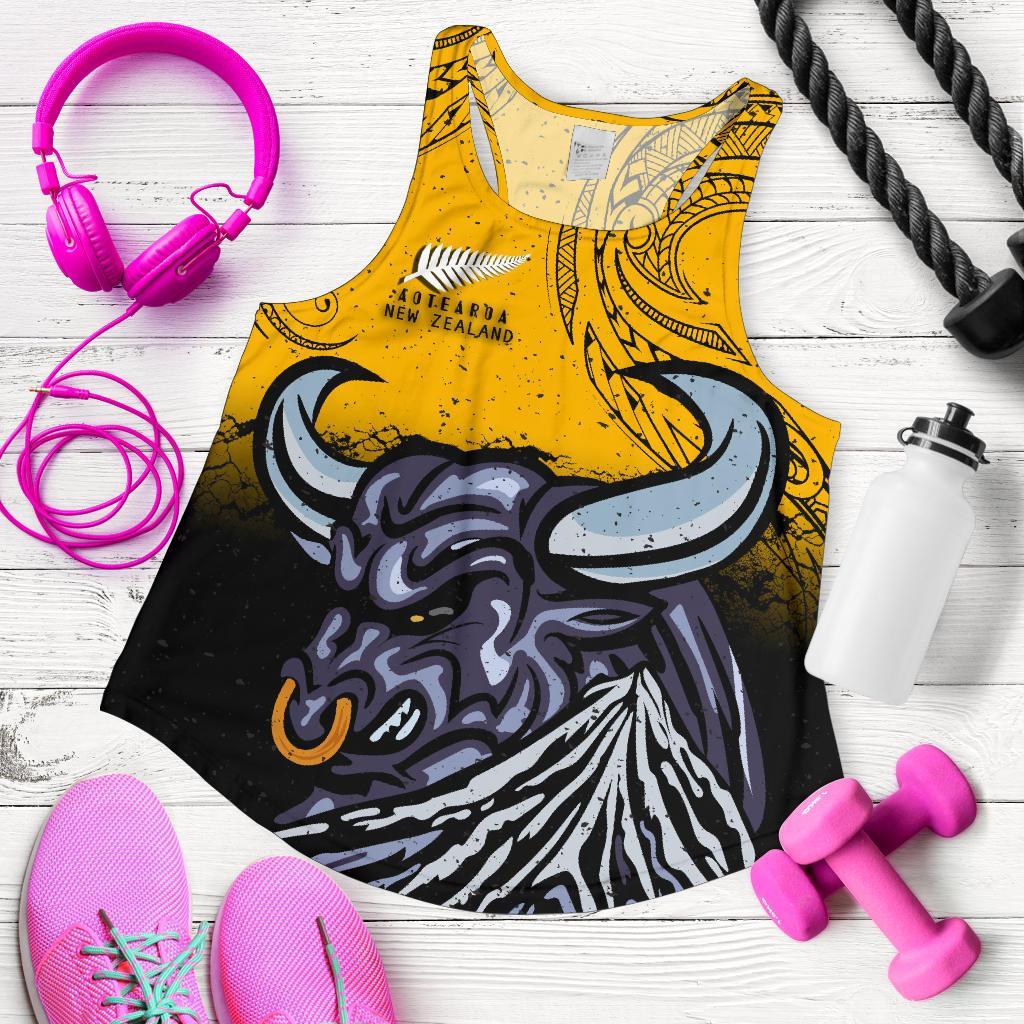 New Zealand Maori Women Racerback Tank Taranaki  Bull - Vibe Hoodie