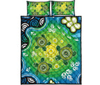 aboriginal-quilt-bed-set-indigenous-green-turtle