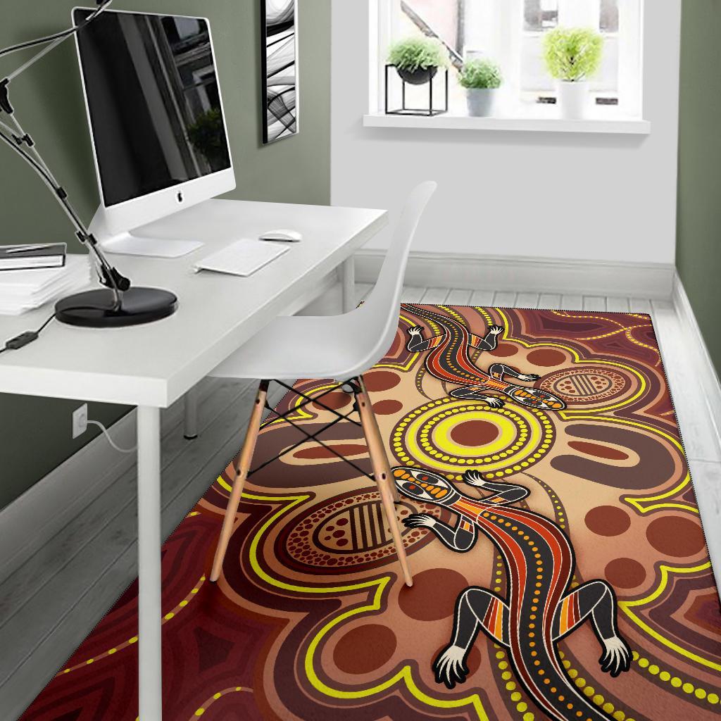aboriginal-area-rug-indigenous-lizard-dot-painting-art