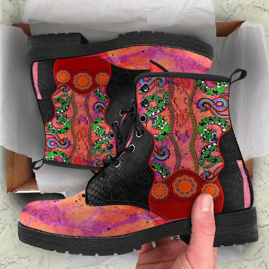 aboriginal-leather-boots-aussie-indigenous-patterns-orange