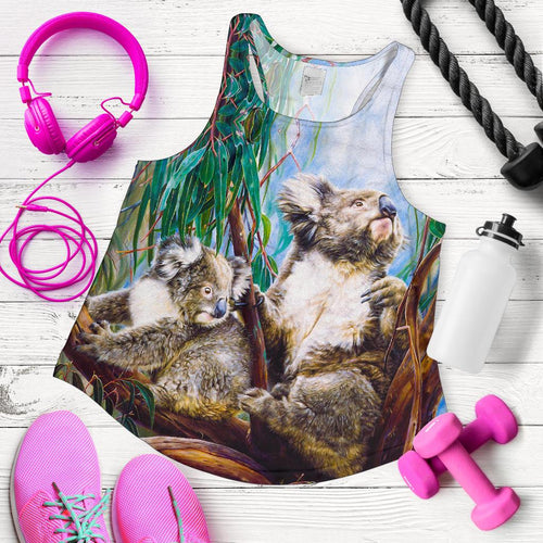 Racerback Tank - Koala And Joey Tank 3D Art - Women - Vibe Hoodie