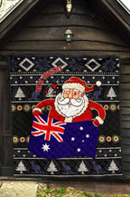 christmas-premium-quilt-australia-santa-claus-hold-the-flag-black