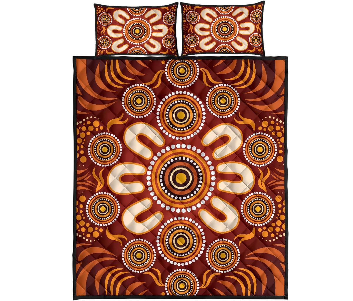 aboriginal-quilt-bed-set-circle-flowers-patterns-ver02