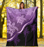purple-turtle-hibiscus-premium-blanket