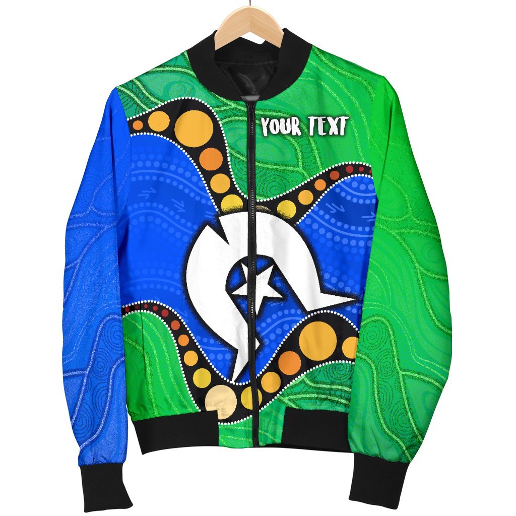 custom-torres-strait-islands-womens-bomber-jacket-flag-with-aboriginal-patterns