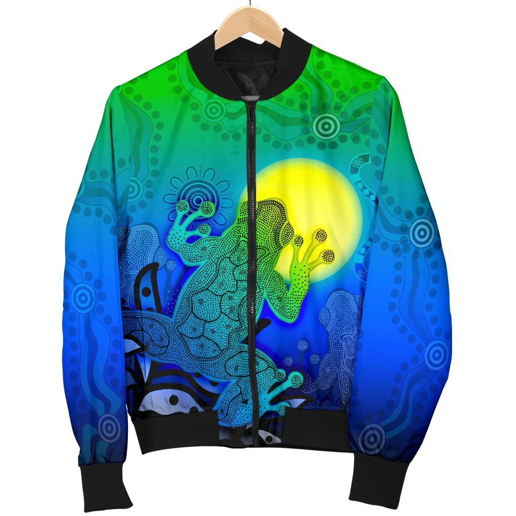 aboriginal-mens-bomber-jacket-indigenous-frog-blue