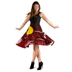 [Custom Text] Aboriginal Midi Dress - Red Landscape - Vibe Hoodie