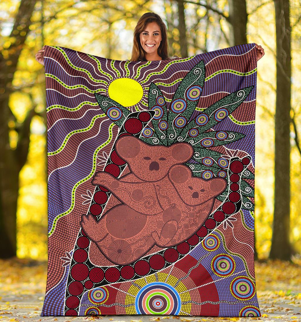 premium-blanket-koala-blanket-aboriginal-patterns