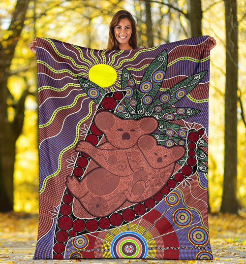 premium-blanket-koala-blanket-aboriginal-patterns