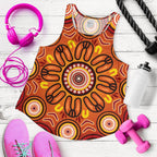Aboriginal Women's Racerback Tank - Circle Flowers Patterns VER01 - Vibe Hoodie