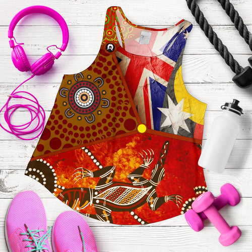 Racer tanks - Aboriginal Dot Pattern & Flags, Crocodile - Vibe Hoodie