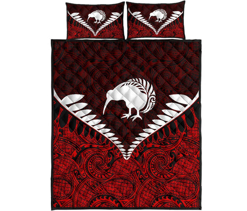kiwi-silver-fern-classic-quilt-bed-set-red