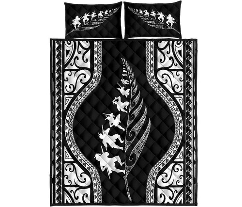 new-zealand-haka-fern-quilt-bed-set-black