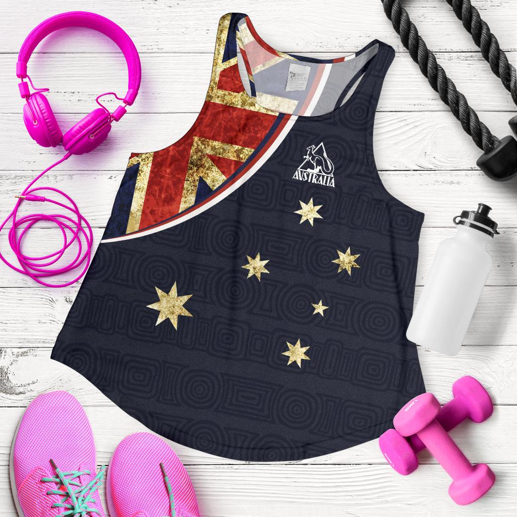 Racerback Tank - Aus Flag Top Tank Vintage Kangaroo Symbol - Women - Vibe Hoodie