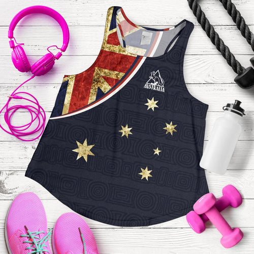 Racerback Tank - Aus Flag Top Tank Vintage Kangaroo Symbol - Women - Vibe Hoodie