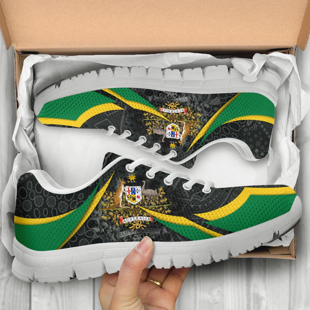 aboriginal-sneakers-australian-coat-of-arms-aussie-spirit-green