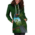 huia-bird-new-zealand-womens-hoodie-dress