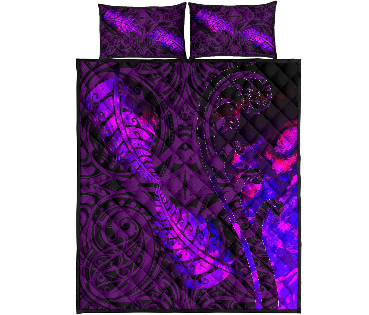 aotearoa-maori-quilt-bed-set-silver-fern-koru-vibes-purple