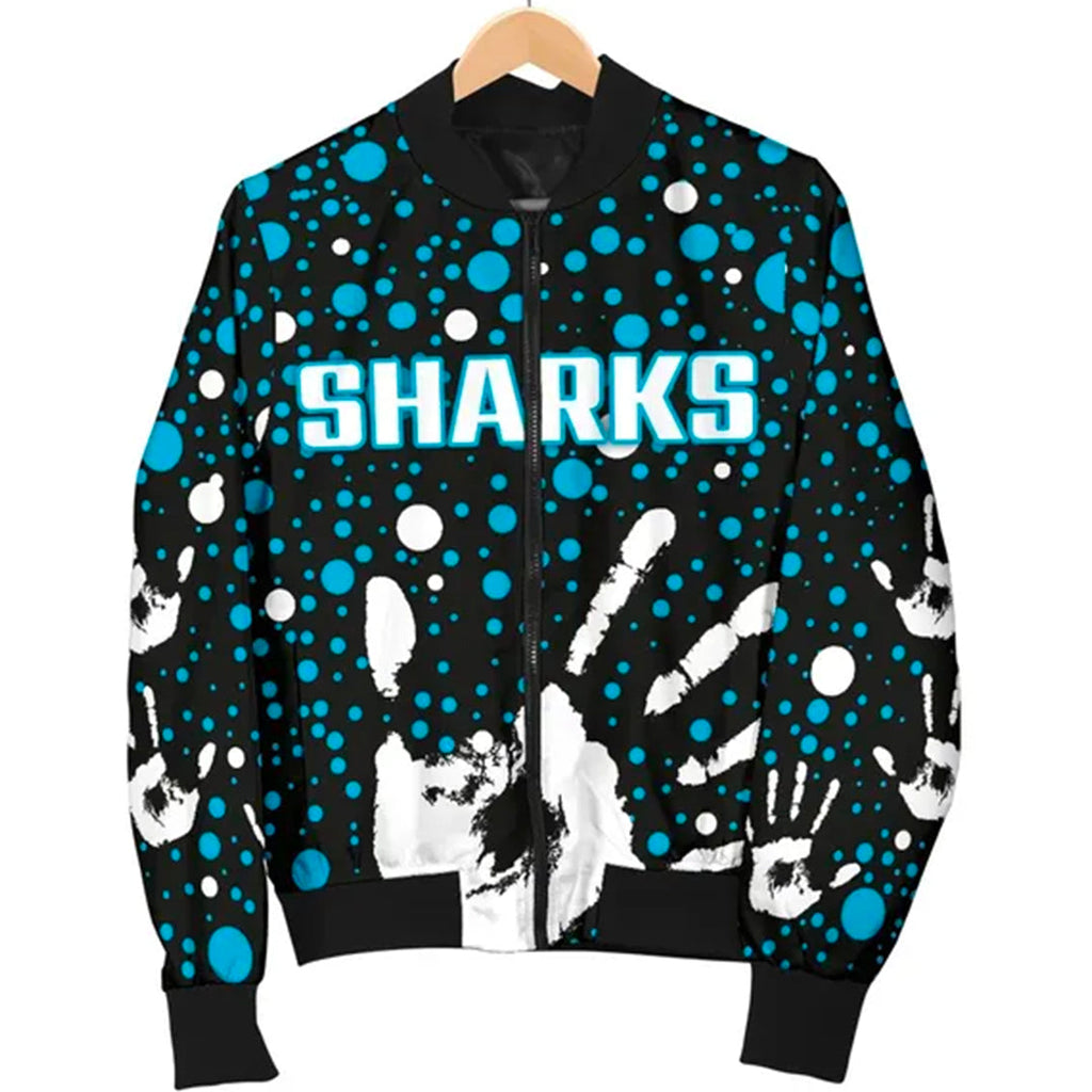 sharks-indigenous-womens-bomber-jacket-minimalism-version