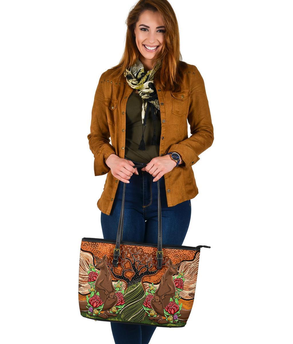 aboriginal-leather-tote-bag-kangaroo-with-indigenous-tree