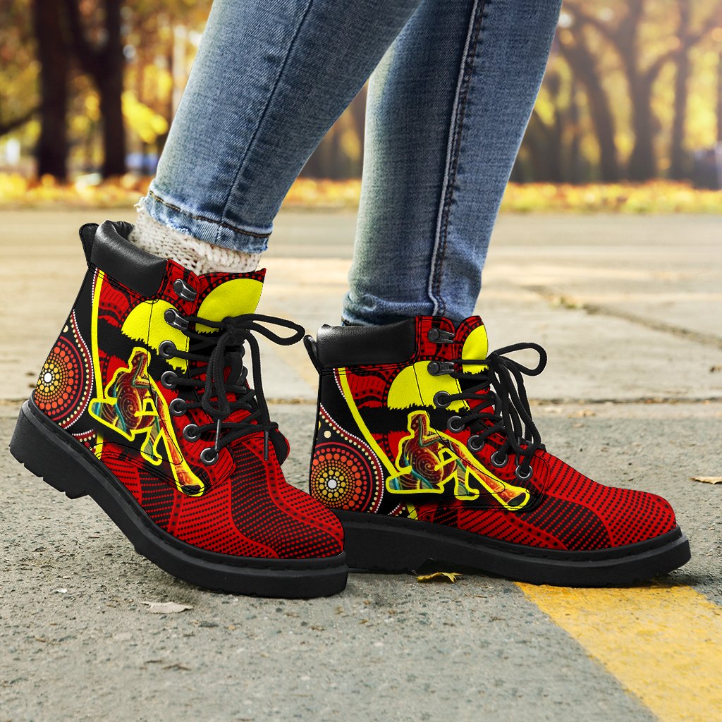 all-season-boots-australia-aboriginal-dots-with-didgeridoo