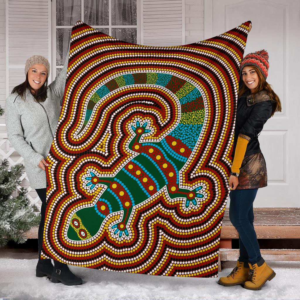 aboriginal-premium-blanket-lizard-dot-painting-patterns