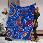 aboriginal-premium-blanket-indigenous-footprint-patterns-blue-color