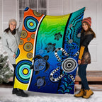 aboriginal-premium-blanket-indigenous-turtle-dot-painting-art