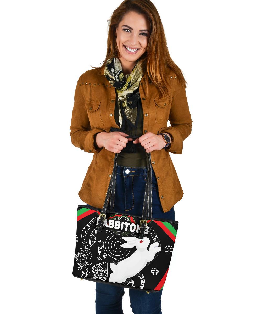rabbitohs-small-leather-tote-indigenous-mystery-vibes