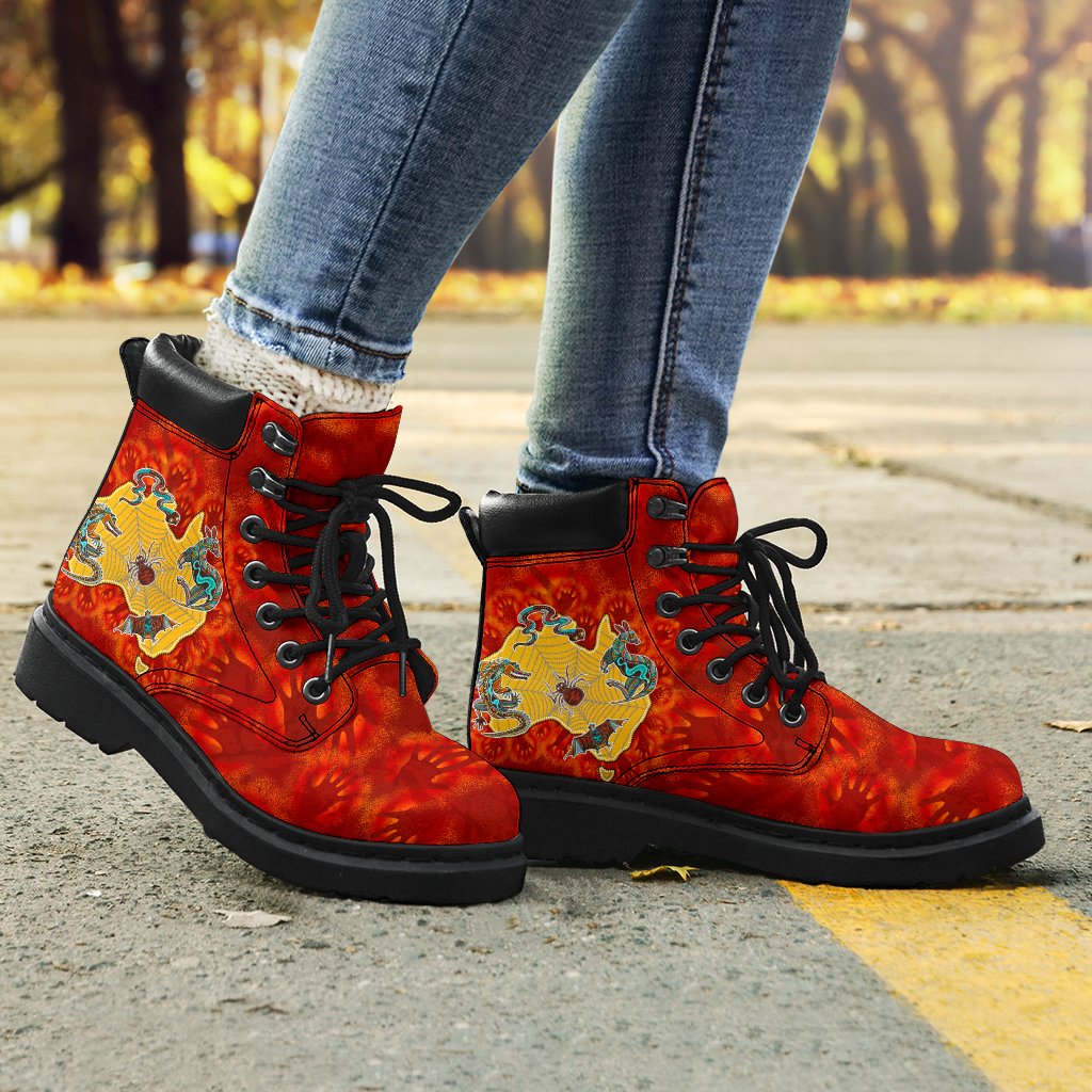 aboriginal-all-season-boots-australia-map-hand-patterns-spider-web