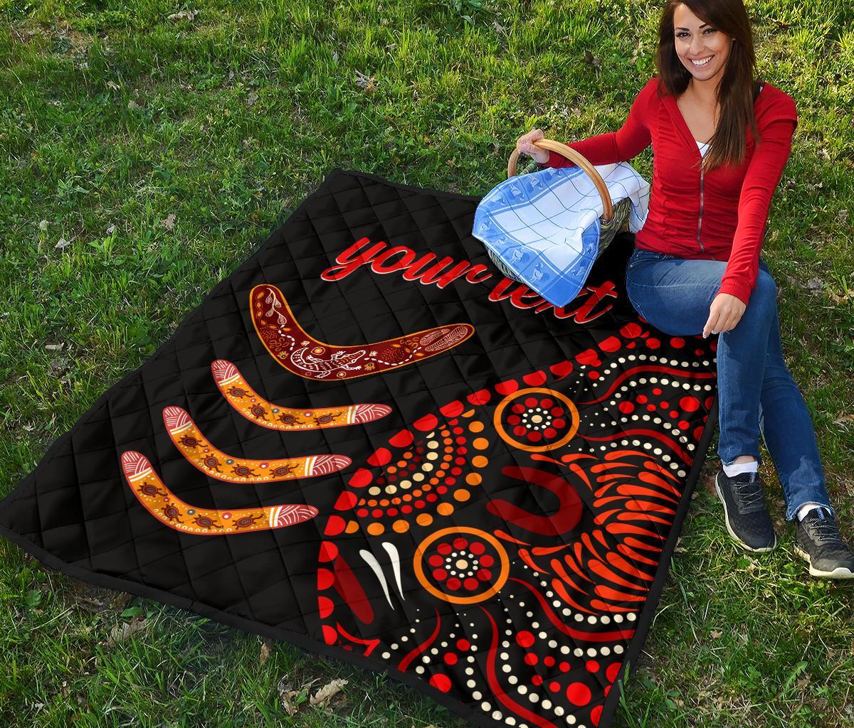 aboriginal-personalised-premium-quilt-aboriginal-boomerangs-with-dot-painting-pattern