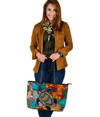 aboriginal-leather-tote-bag-turtle-indigenous-art