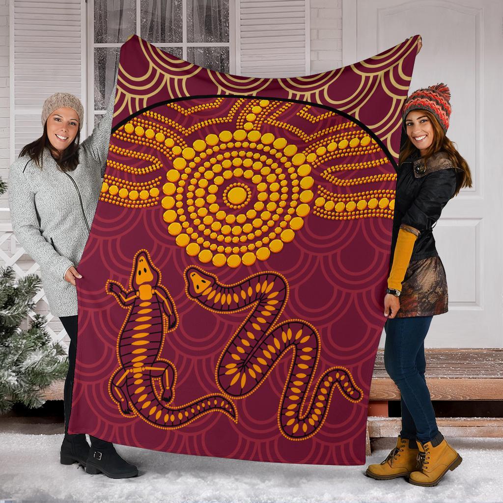 aboriginal-premium-blanket-aboriginal-snake-and-alligator