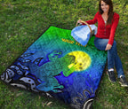 customaboriginal-premium-quilt-indigenous-frog-blue