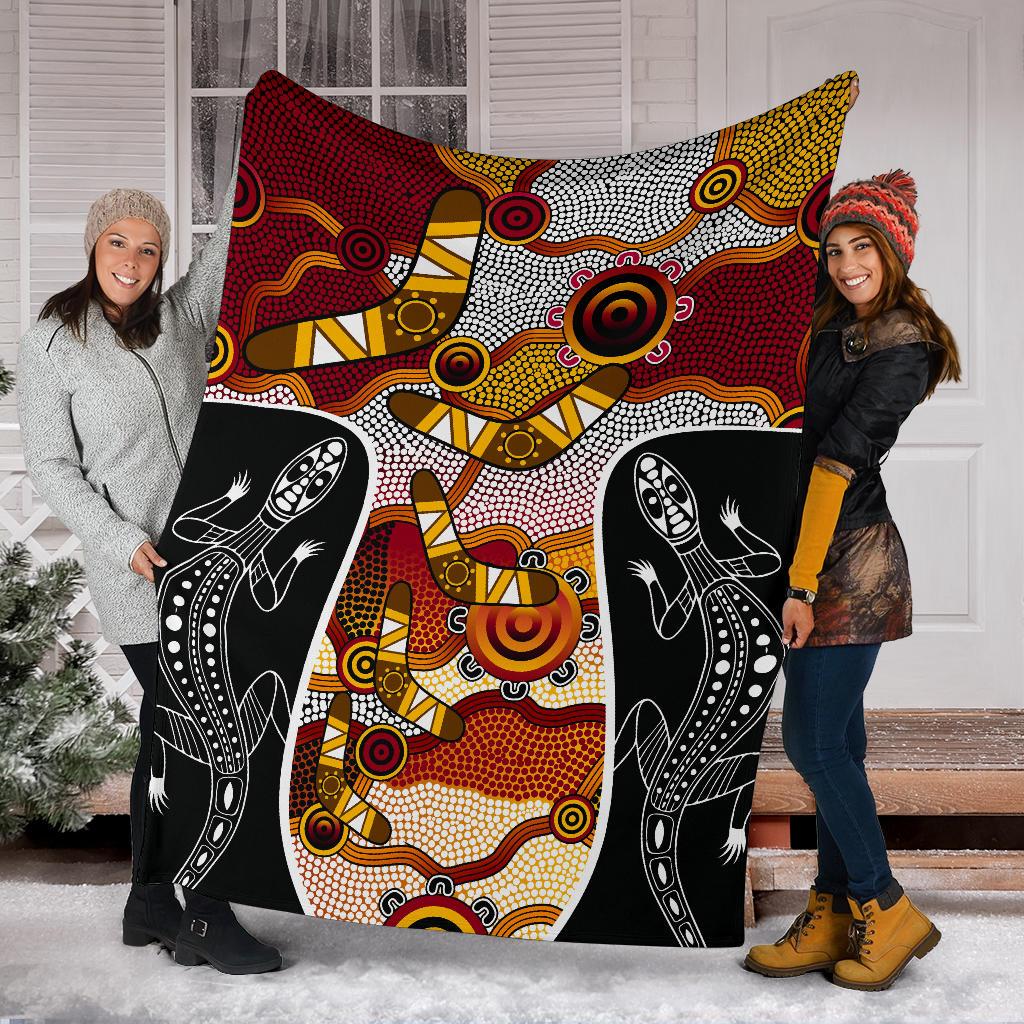 premium-blanket-aboriginal-dot-painting-lizard-blanket