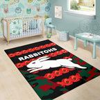 south-sydney-rabbitohs-area-rug-anzac-day-poppy-flower-vibes