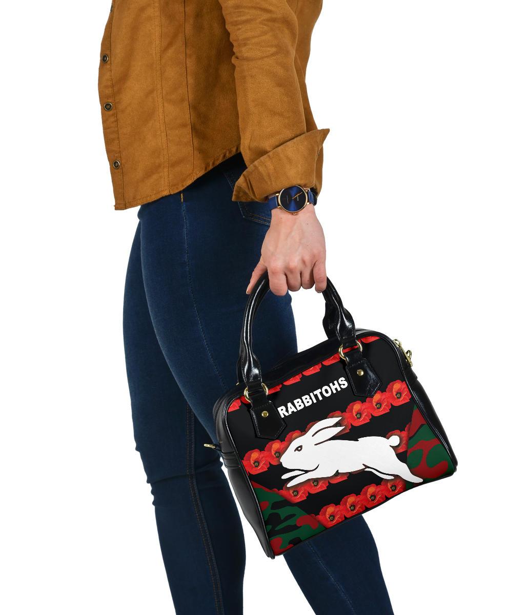 South Sydney Rabbitohs Shoulder Handbag Anzac Day Poppy Flower Vibes - Vibe Hoodie