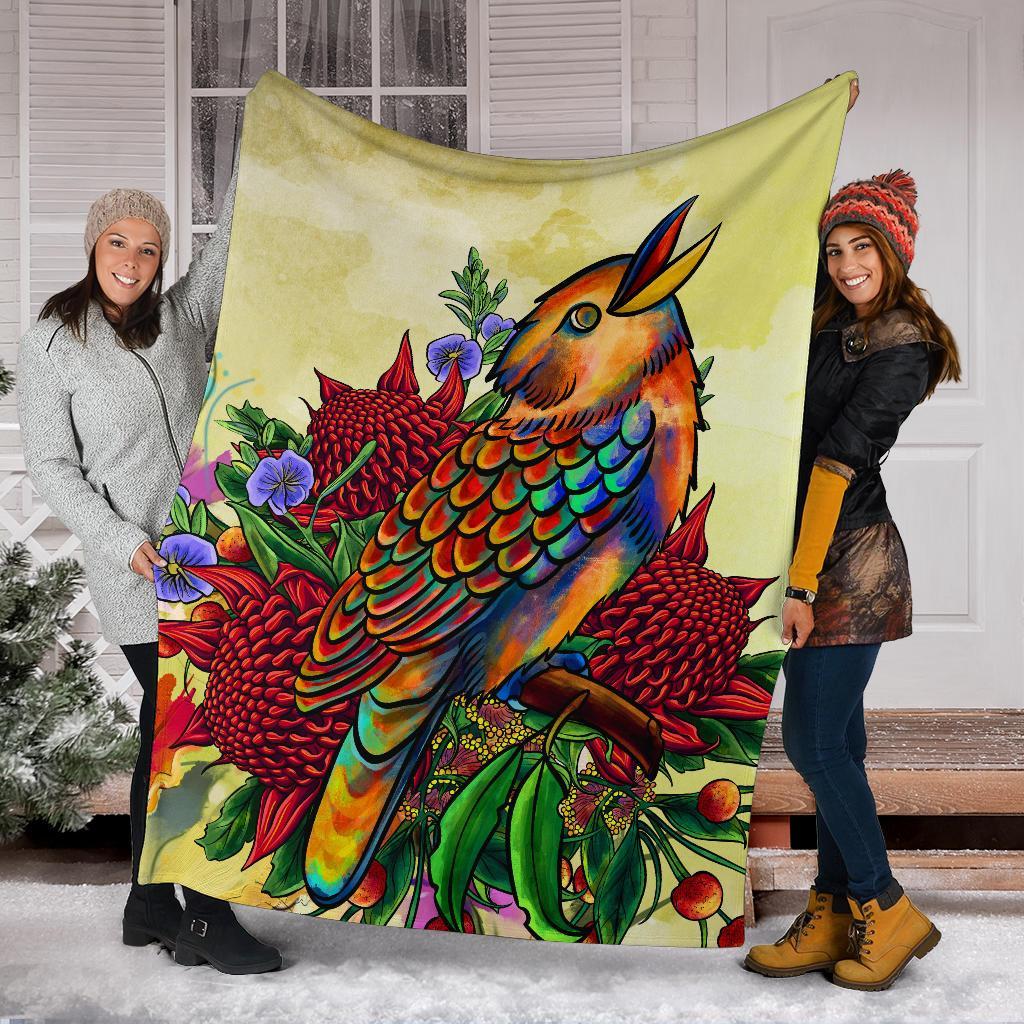 premium-blanket-australia-kookaburra-with-waratah