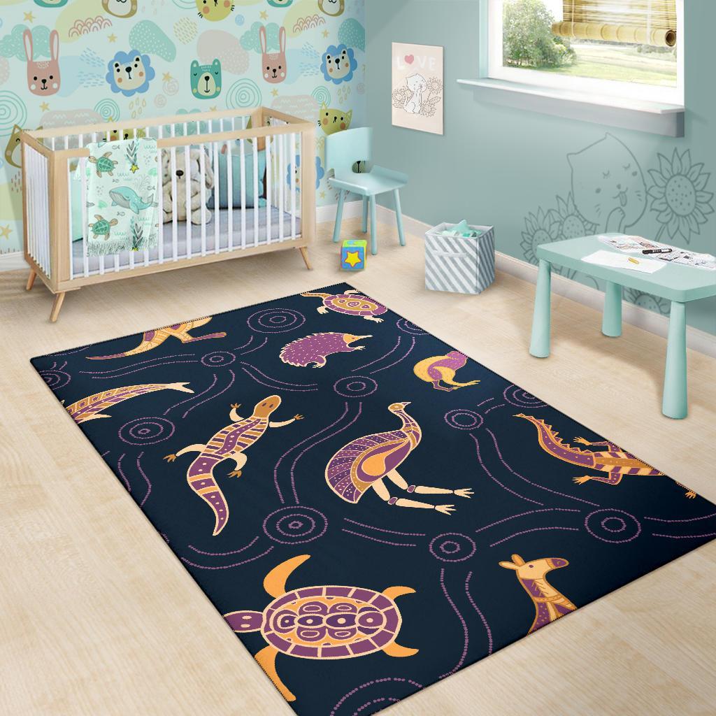area-rug-indigenous-animals-patterns