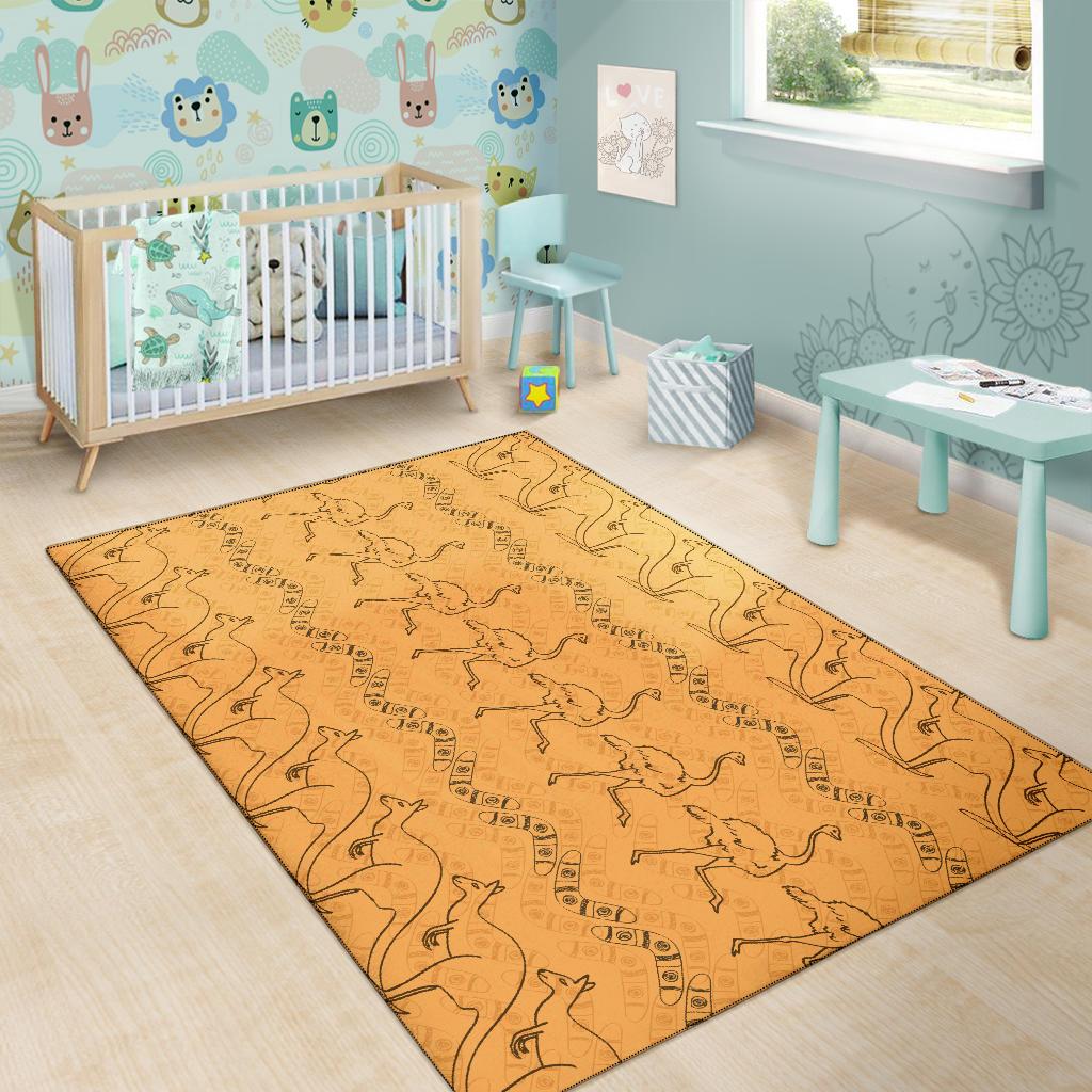 area-rug-ostrich-rug-kangaroo-with-boomerang