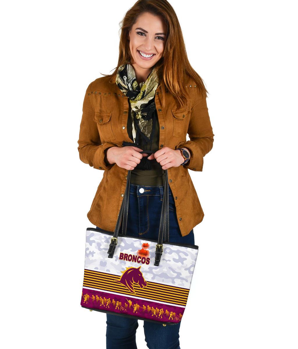 brisbane-broncos-small-leather-tote-anzac-day-simple-style-white