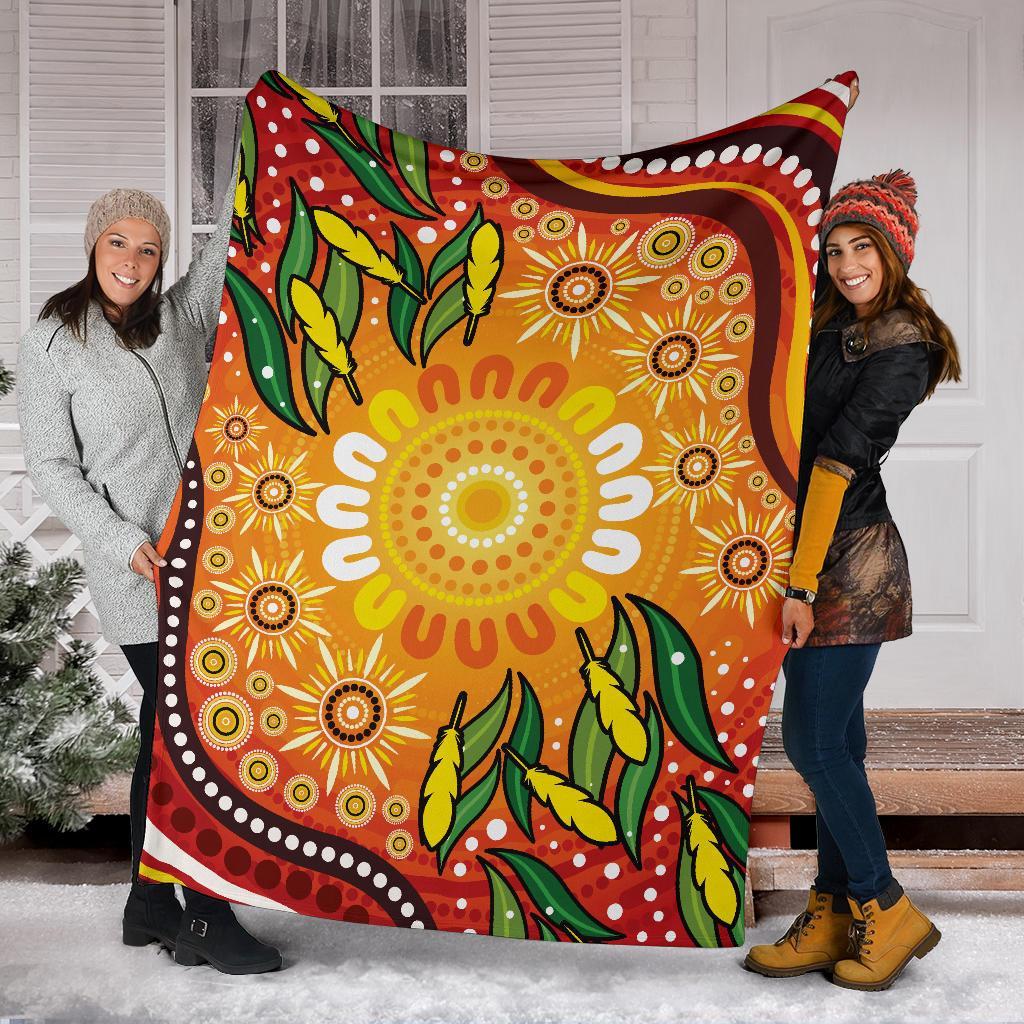 premium-blanket-indigenous-circle-leaf-patterns