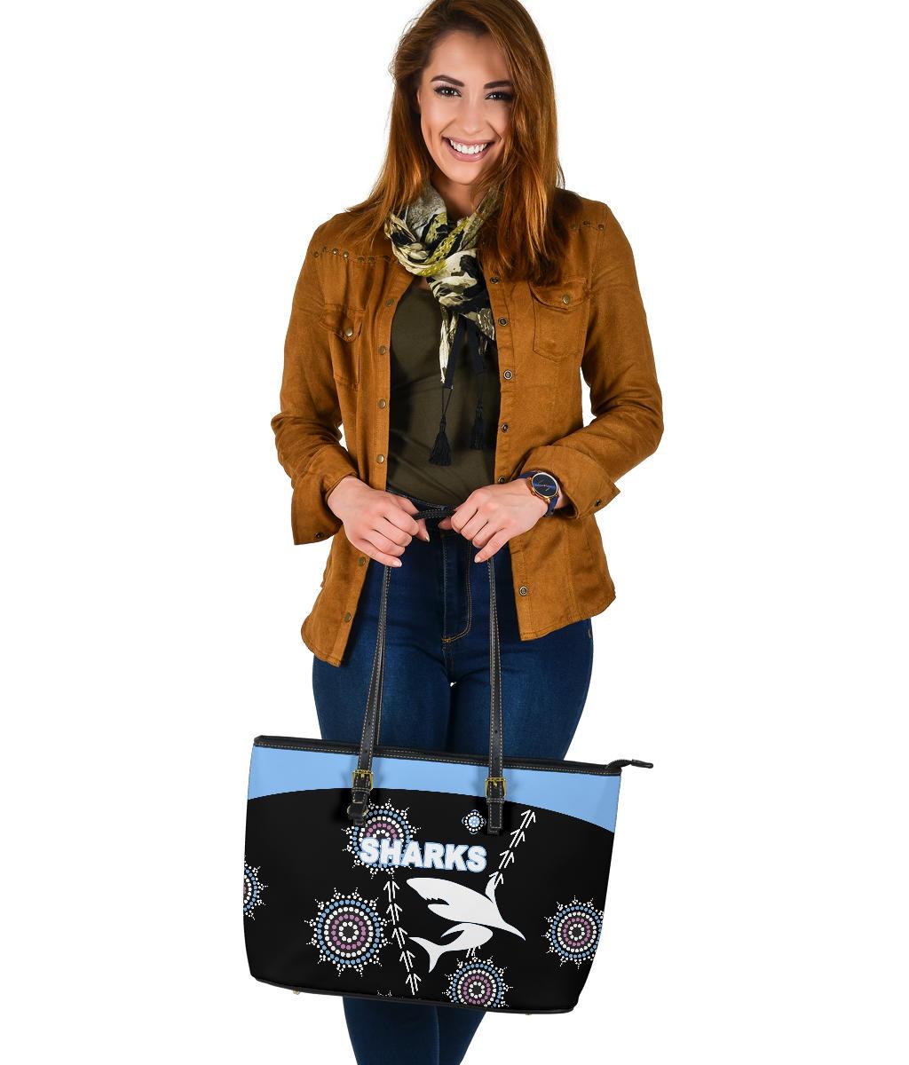cronulla-large-leather-tote-sharks-simple-indigenous-black
